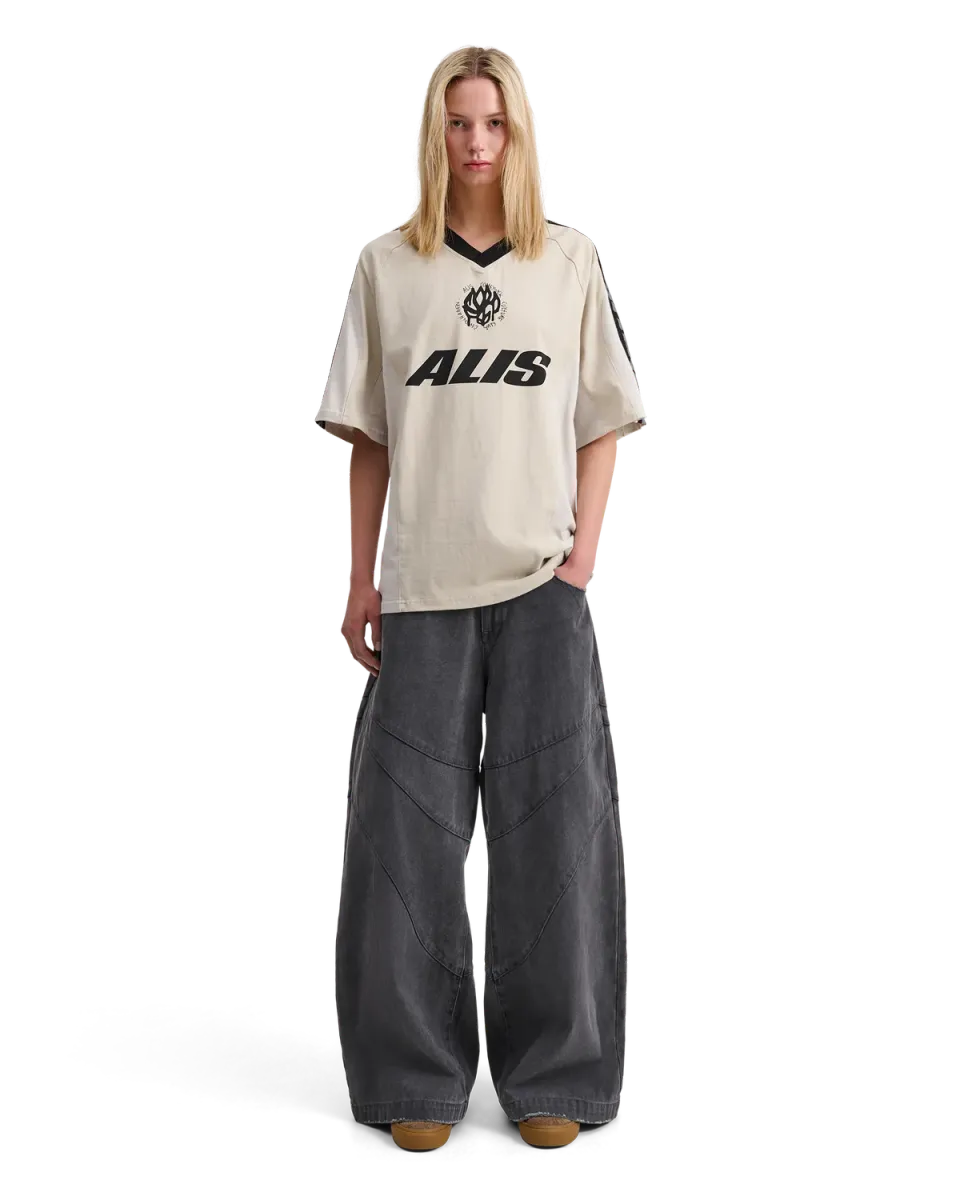 Alis Alain polo sand off white grafisk