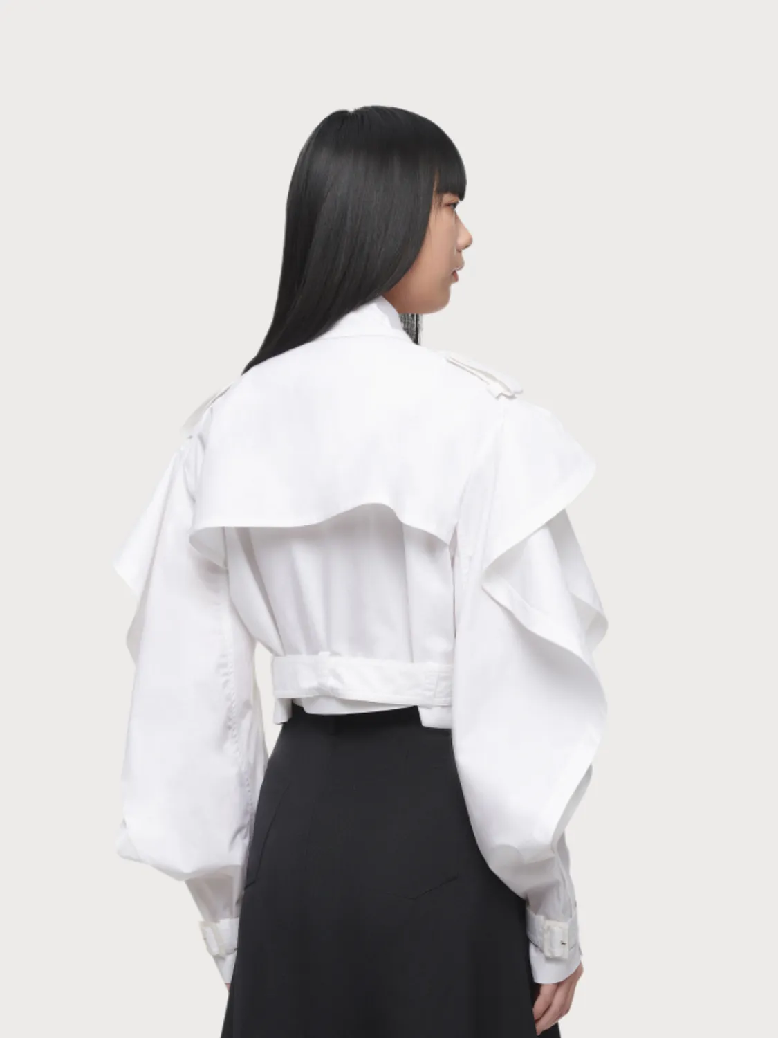 Feng Chen Wang Cotton Shirting Draped Bell jakke draperet