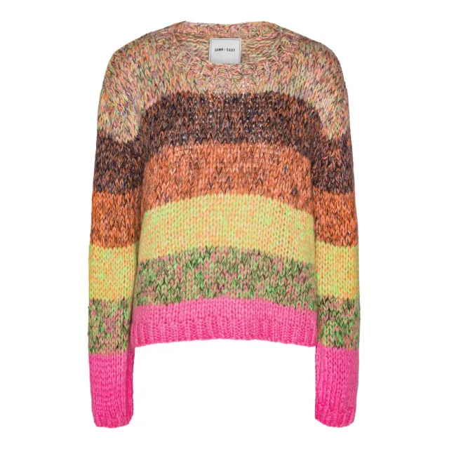 Dawnxdare Gigi Rainbow striktrøje pink multi mohair