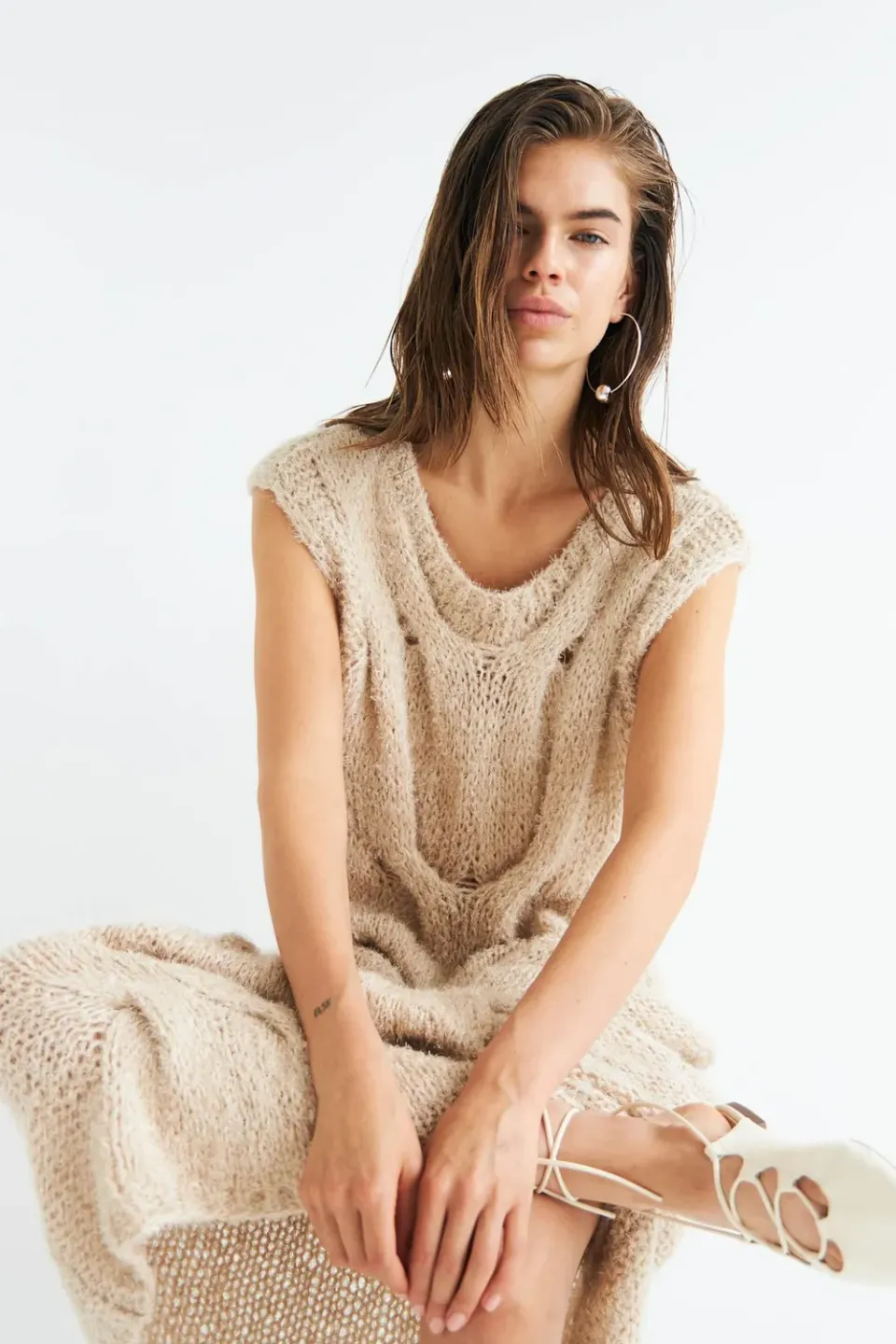 Dawnxdare Sille 592 strikkjole khaki viskose