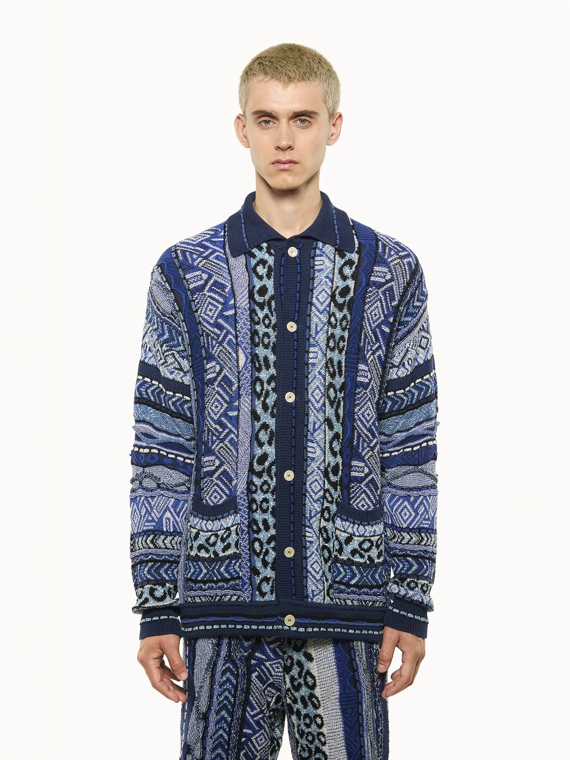 Laneus cardigan blå oversize bomuld