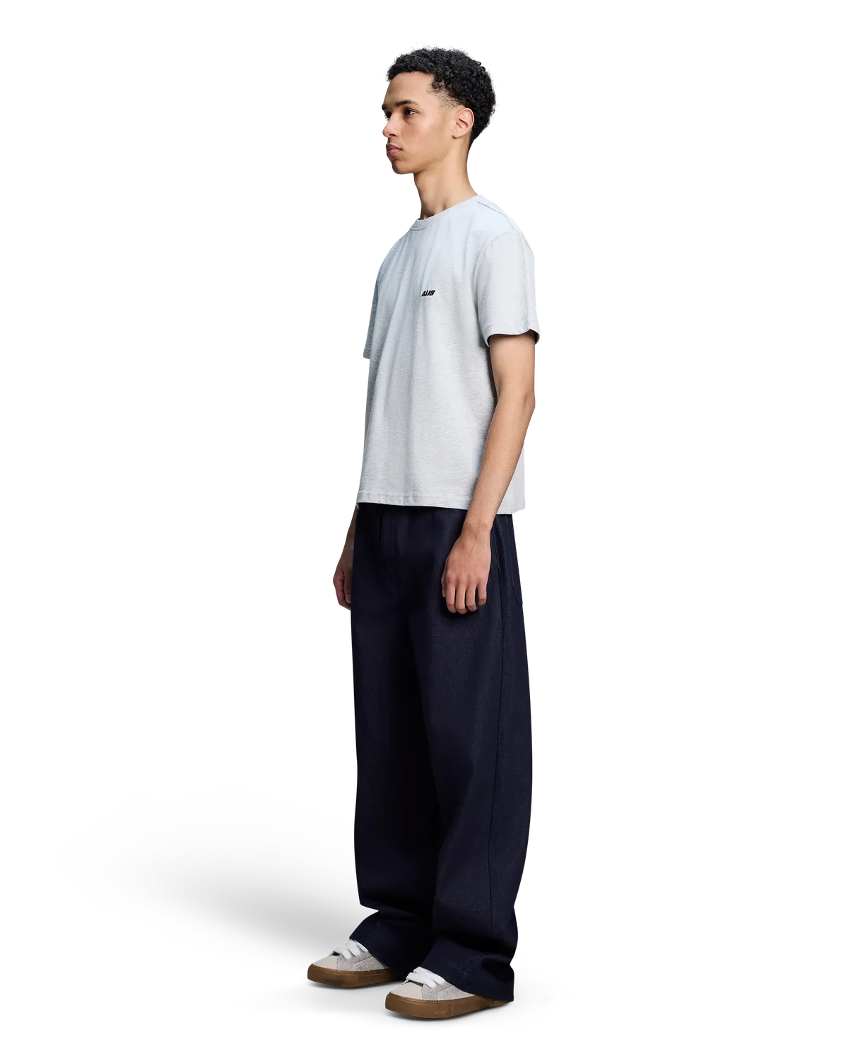 Alis Torey t-shirt grå meleret cropped bomuld