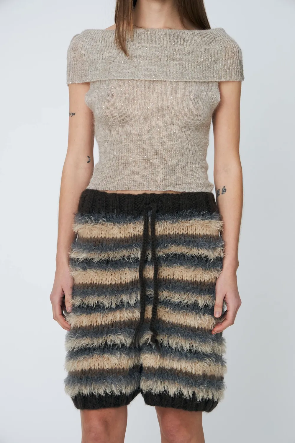 Dawnxdare Carmen 855 Soil shorts håndstrikket brun