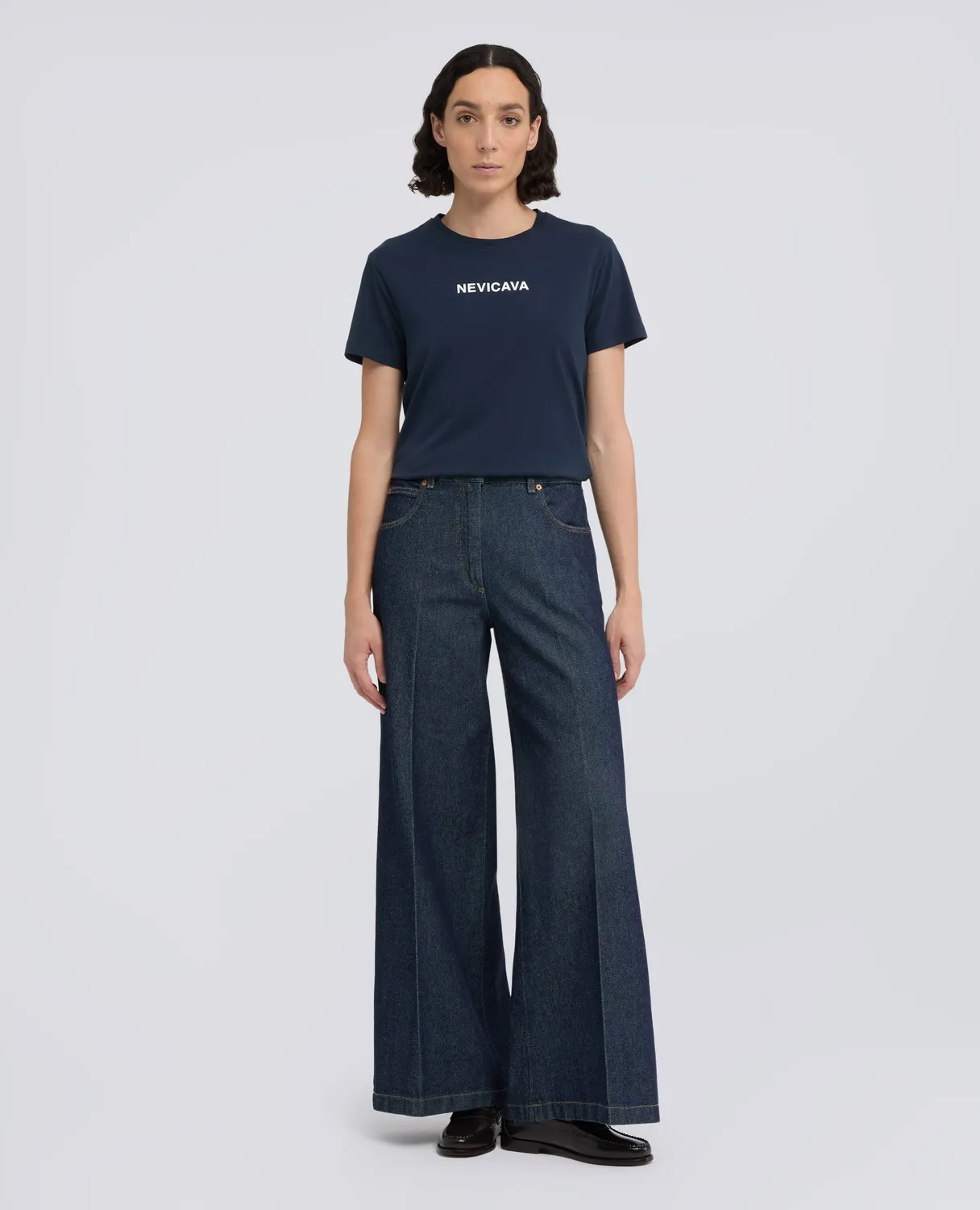 Aspesi Nevicava T-shirt navy print bomuld