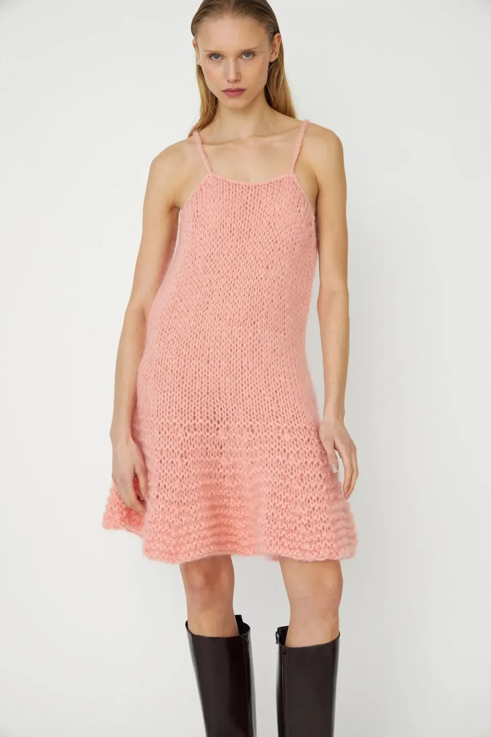 DAWNXDARE Wera kjole strikkjole 203 baby pink mohair