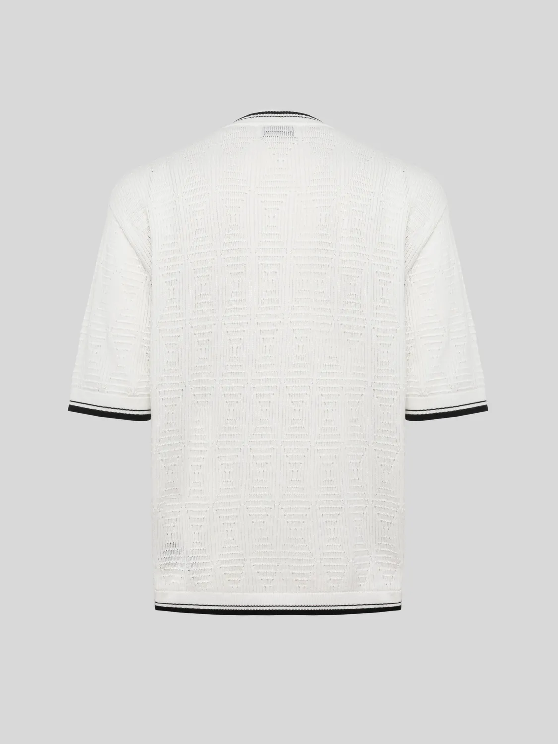 Laneus Perforated Knit T-shirt creme bomuld