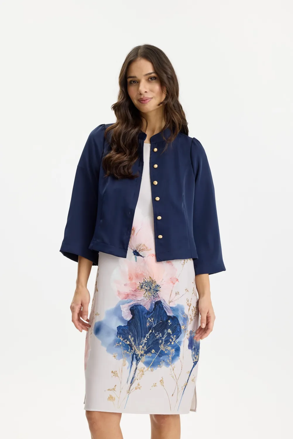 IN FRONT Lisa jakke med kinakrave – let polyester