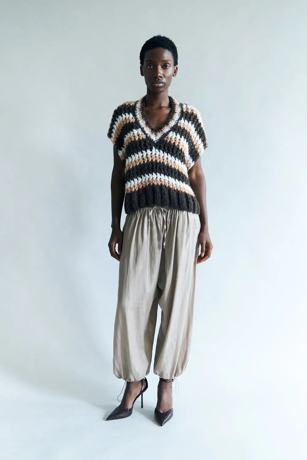 DAWNXDARE JANIE strikvest brun mohair