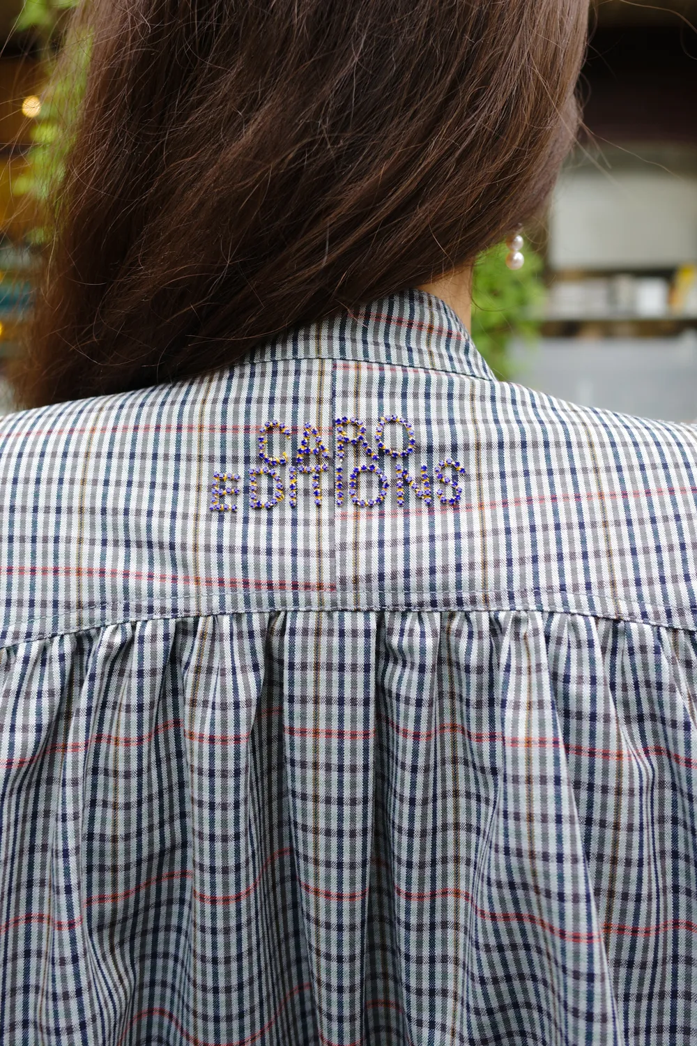Caro Editions Susan skjortejakke ternet broderi