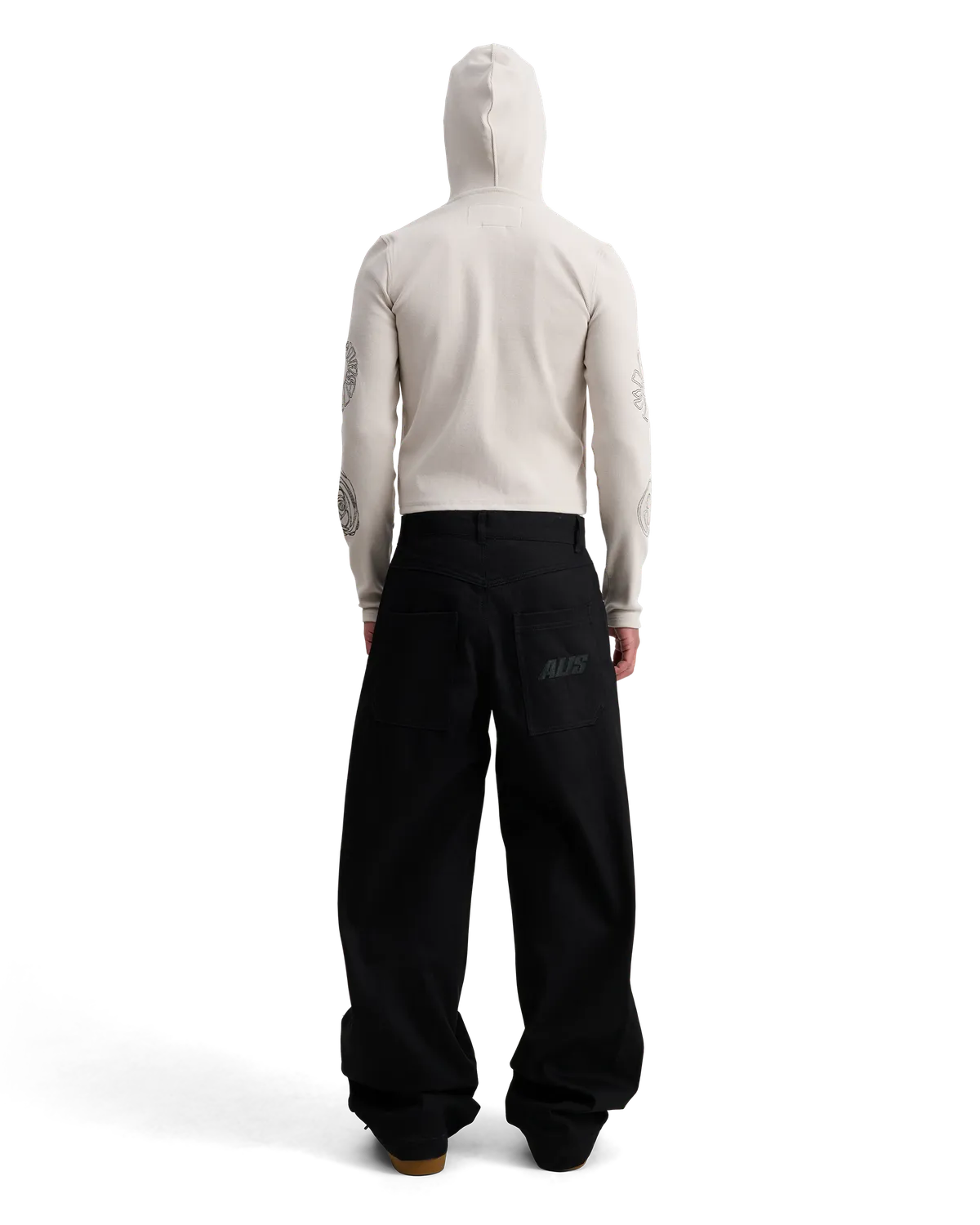 Alis Nortey hoodie med lynlås Off White rib