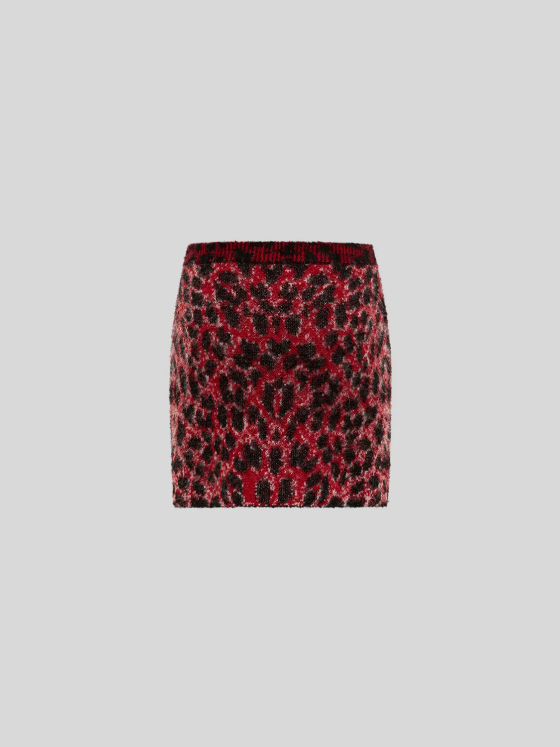 Laneus leopard strik nederdel rød alpaka