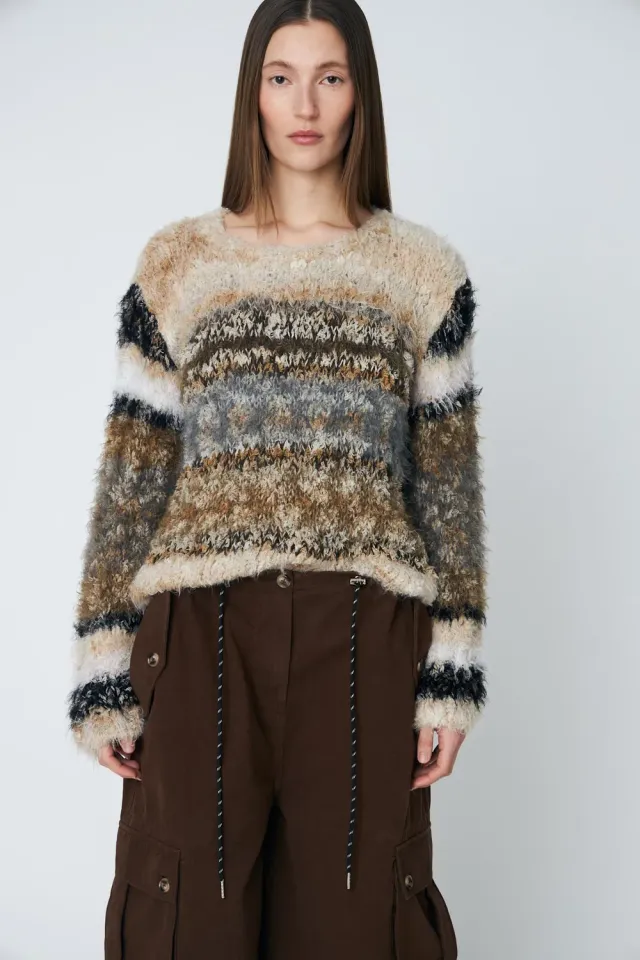 DAWNXDARE ELOISE pullover 193 shitake stribet