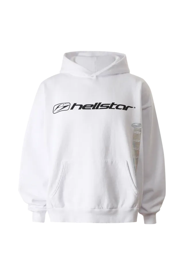Hellstar Marathon hoodie hvid foil print