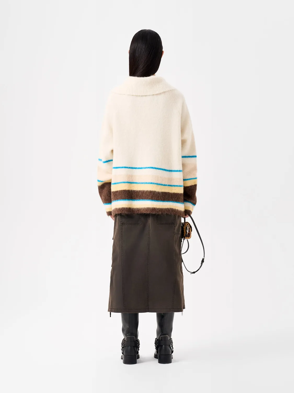 Feng Chen Wang Striped Jacquard Knit Cardigan alpakacardigan flerfarvet
