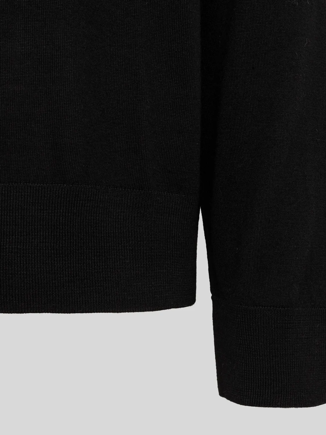 Laneus Merino Wool Crew Neck striktrøje sort merinould
