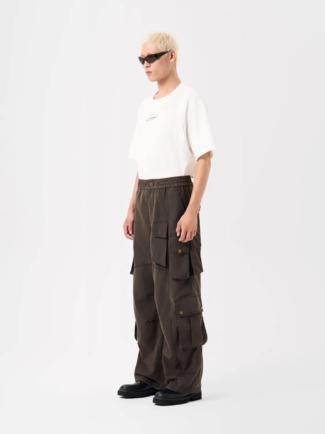 Feng Chen Wang Brown Deconstructed Washed utility bukser brun