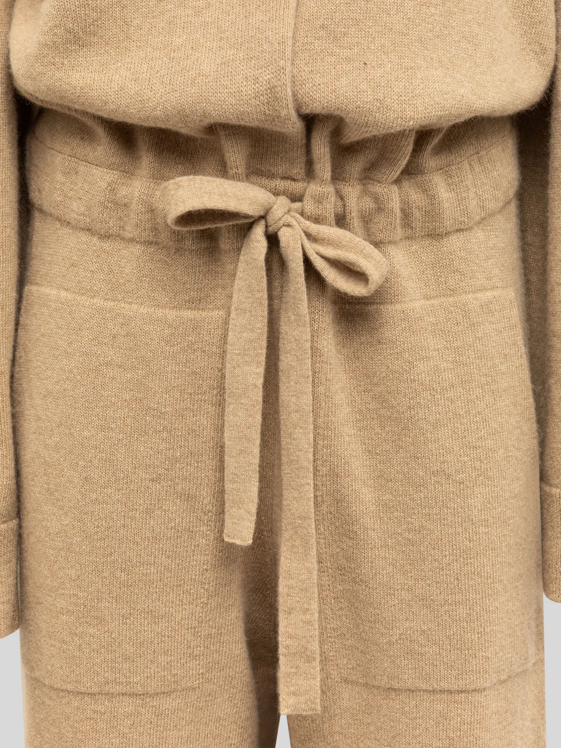 Laneus Wool Angora Knit jumpsuit beige uld
