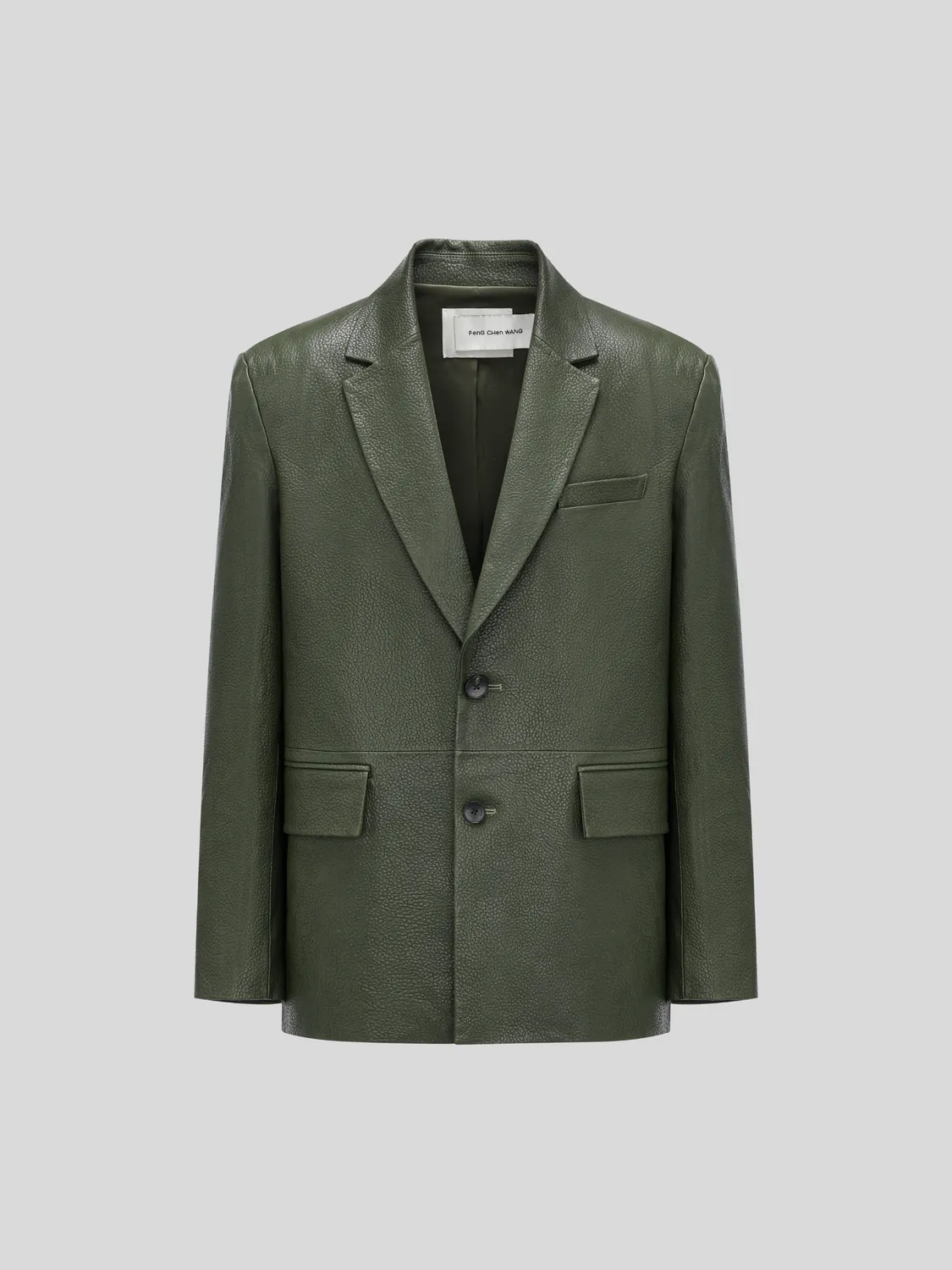 Feng Chen Wang Sheepskin Leather blazer XS-XL grøn lammeskind