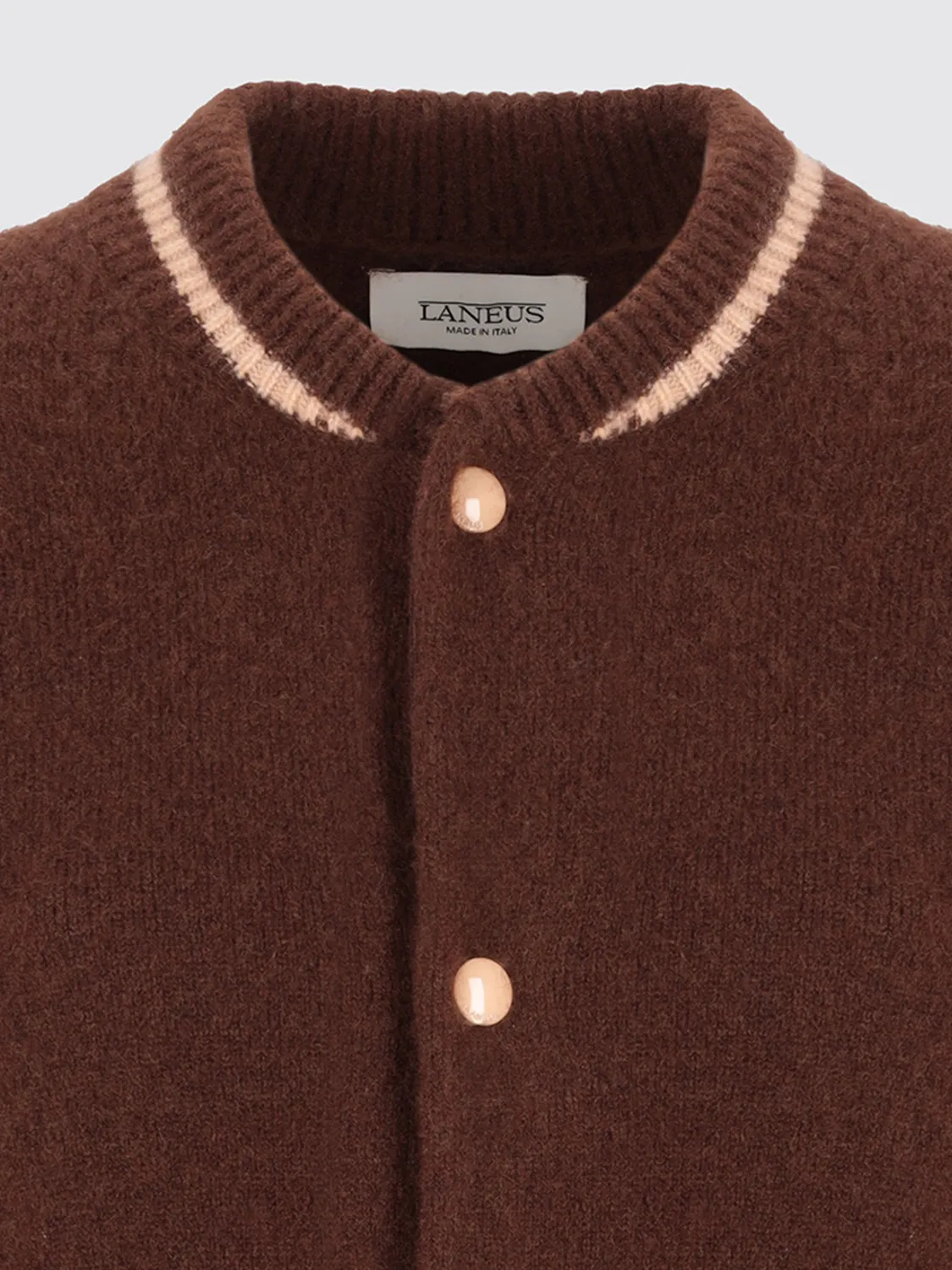 Laneus Cashmere strikbomber chocolate cashmere-silkeblanding