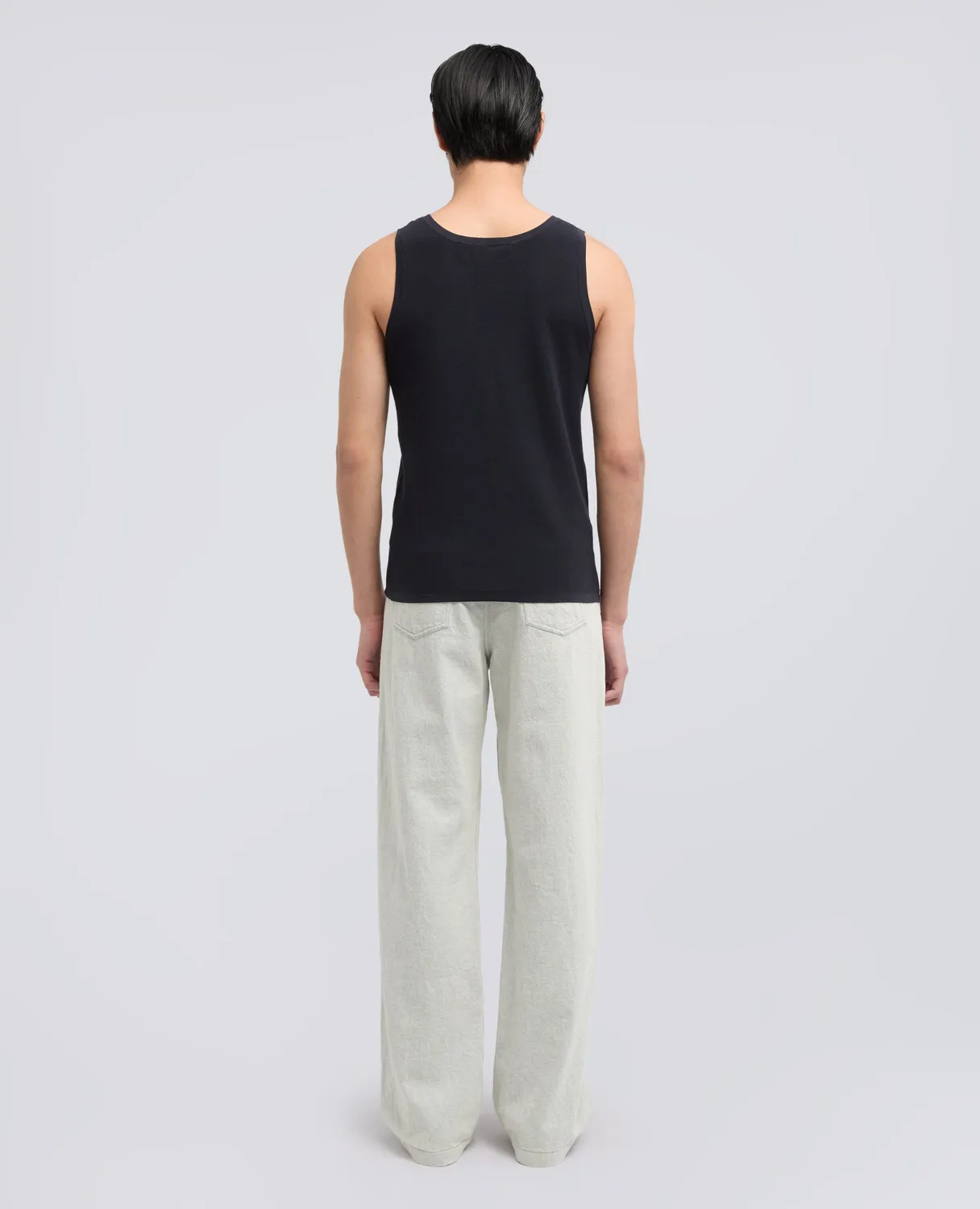 Aspesi Tanktop Navy ren bomuld waffle