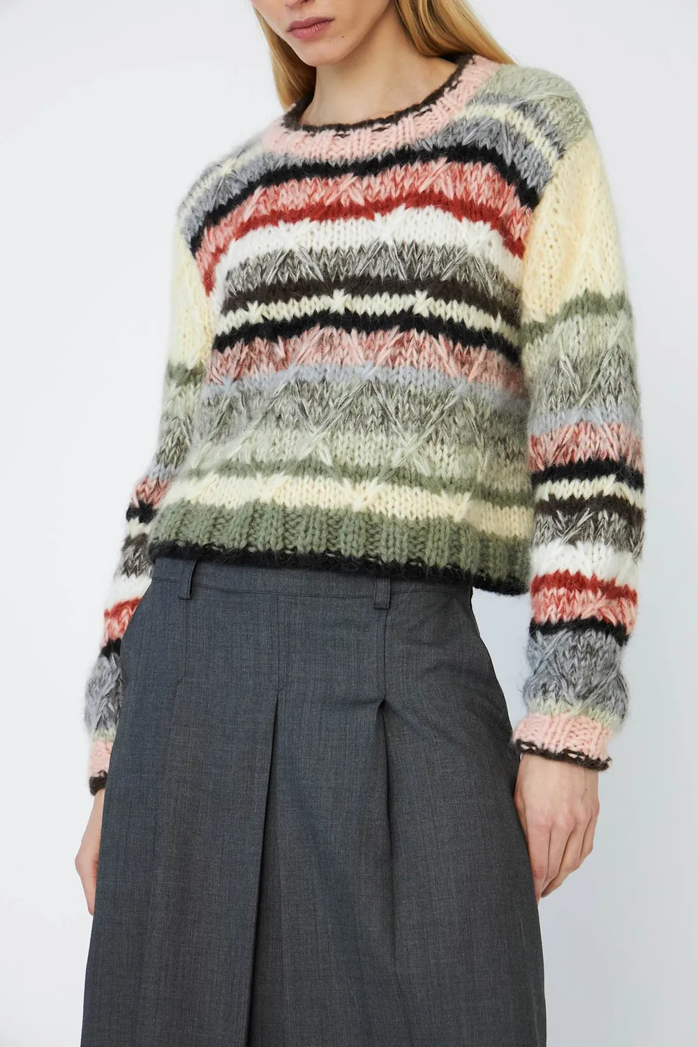 DAWNXDARE Bella striktrøje 993 wooden cropped