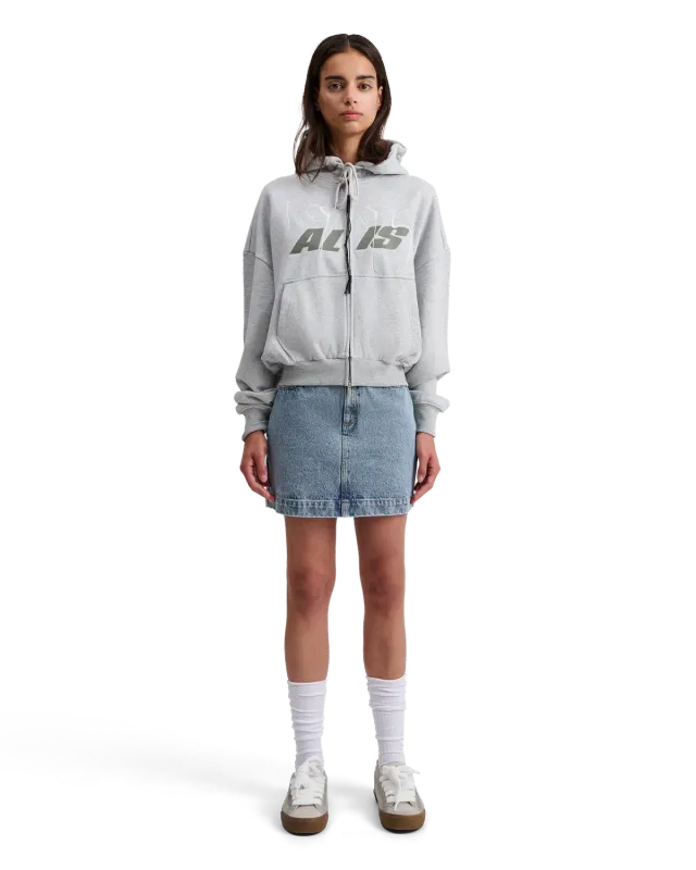 Alis Shen cropped hættetrøje grey melange