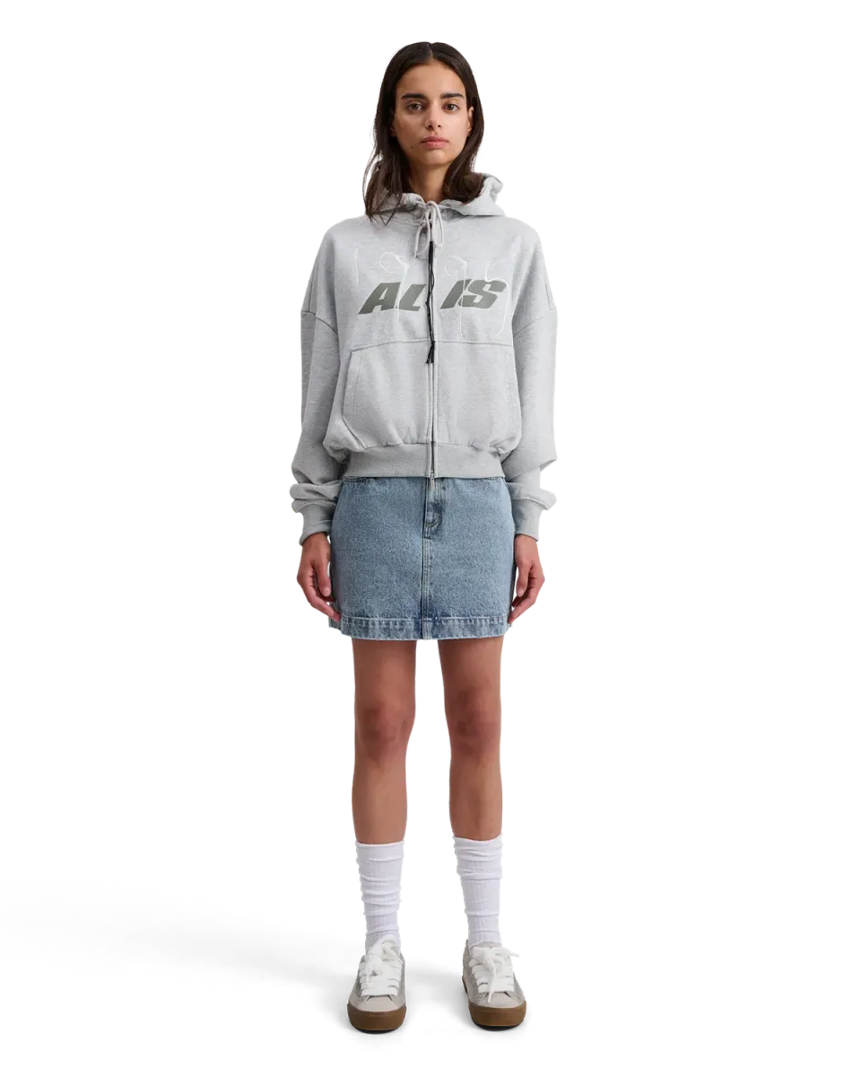 Alis Shen cropped hættetrøje grey melange