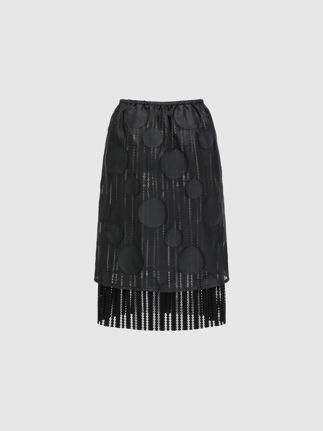 Feng Chen Wang Black Two-Piece midi nederdel sort mesh