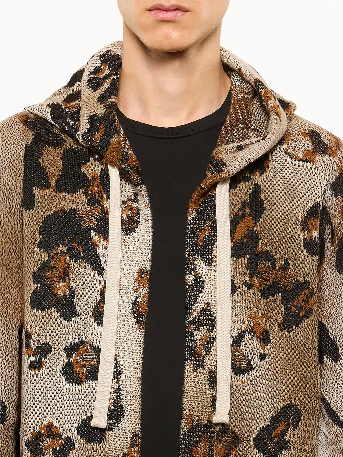 Laneus animal print oversized cardigan multicolor