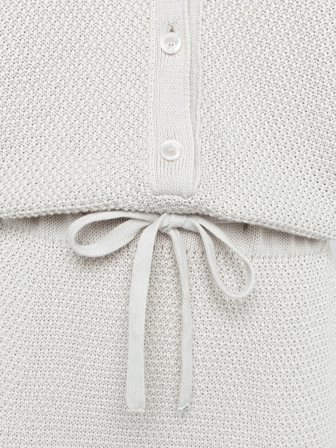Laneus Knit jumpsuit creme bomuld bindebælte