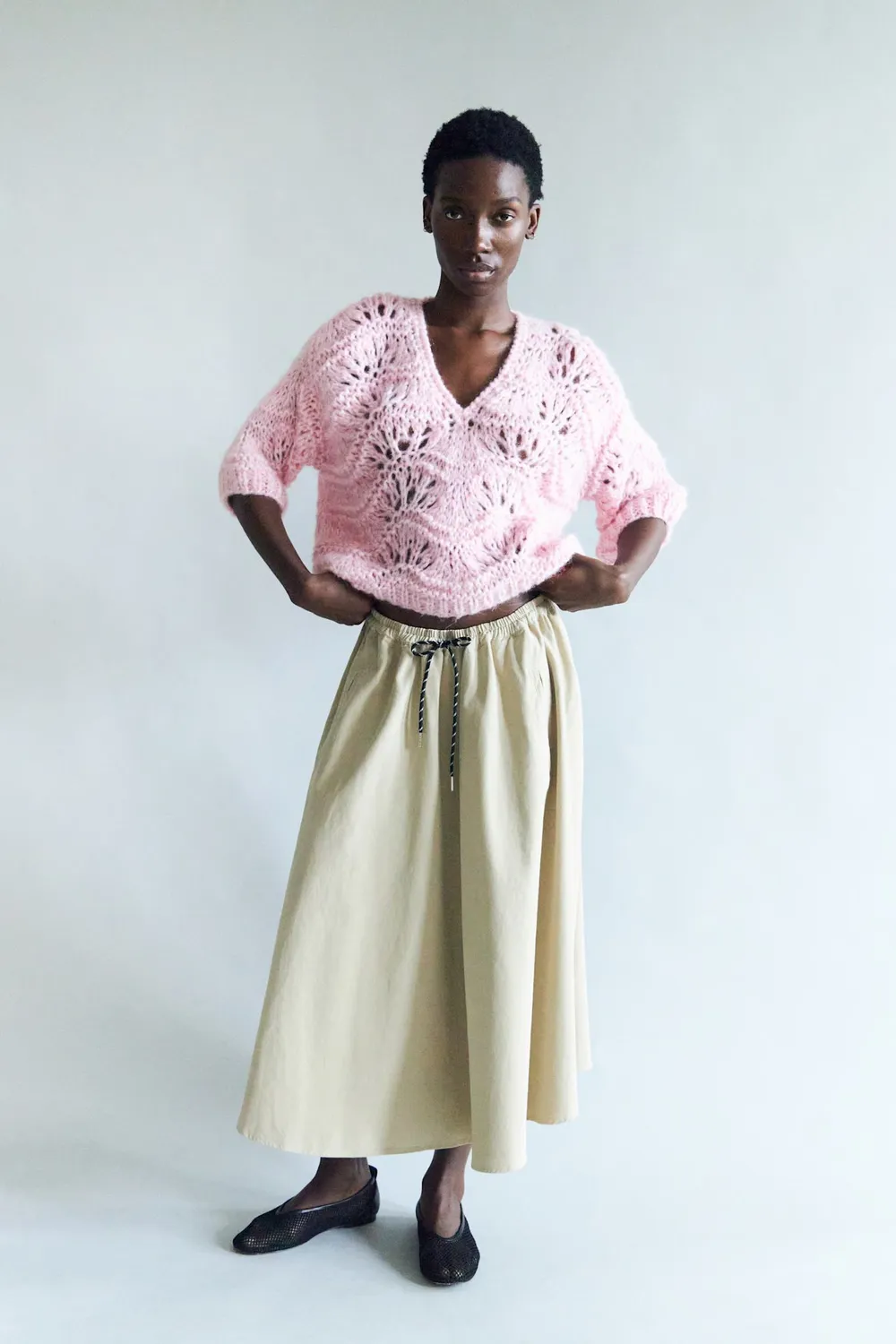 DAWNXDARE Elsa strikbluse 219 Super Pink mohair
