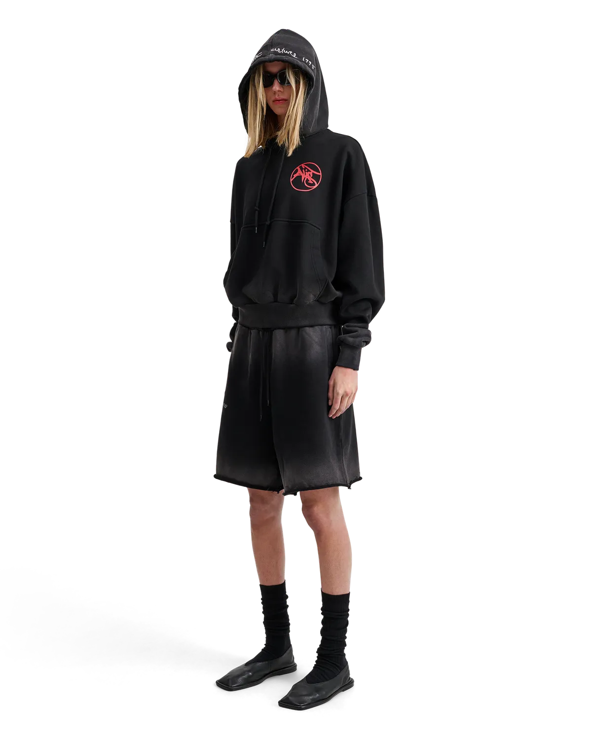 Alis Malto Cropped Hoodie W/ Print hoodie sort cropped