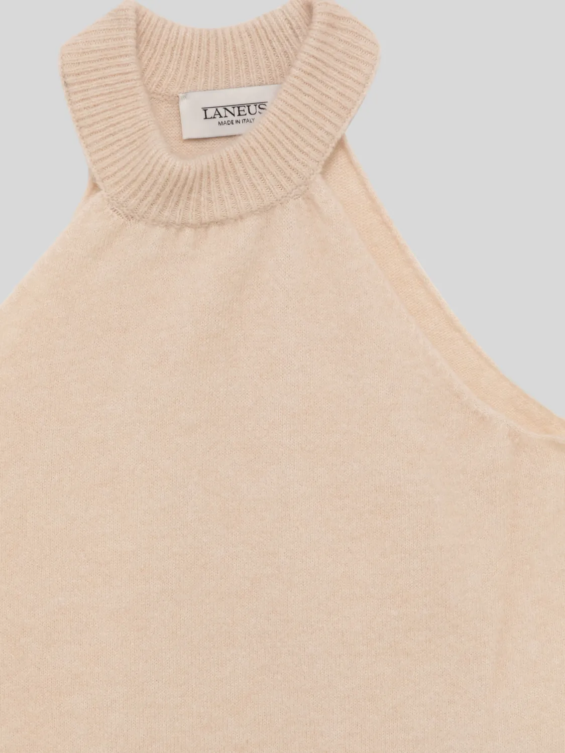Laneus ærmeløs top cashmere silke creme blød