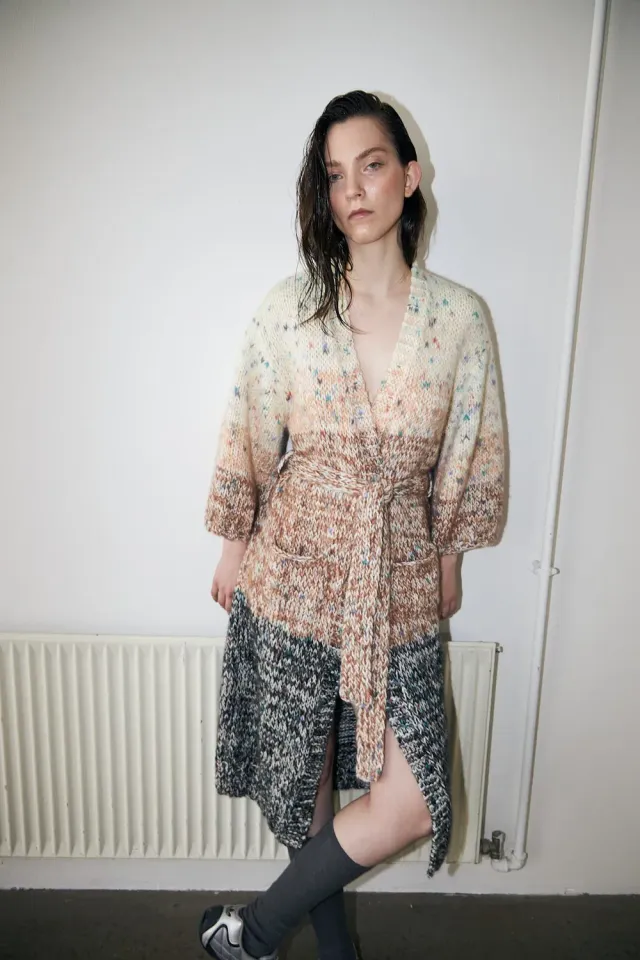 DAWNxDARE Florence strik cardigan 910 natural bælte