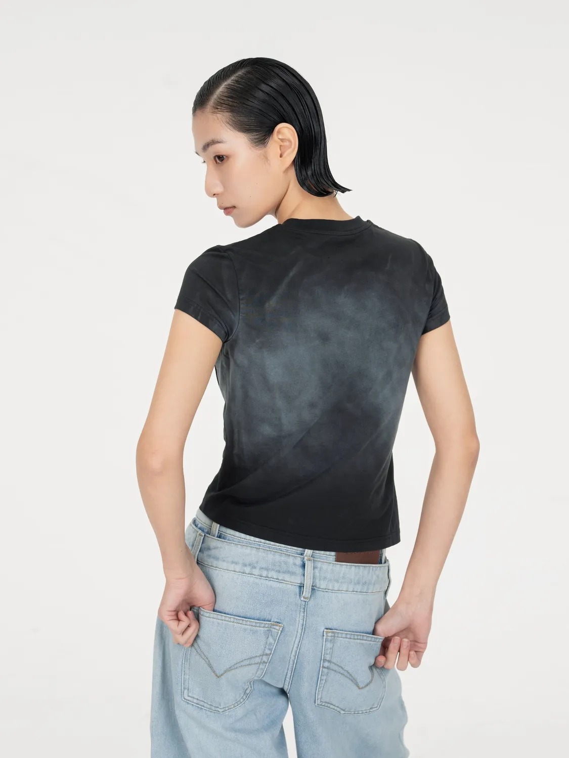 Feng Chen Wang Gradient Indigo T-shirt blå tætsiddende