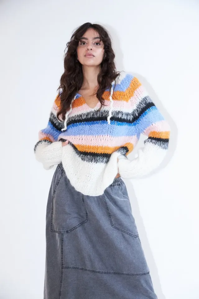 DAWNXDARE Gwendolyn Stripe Pullover strikbluse 925 deia blue