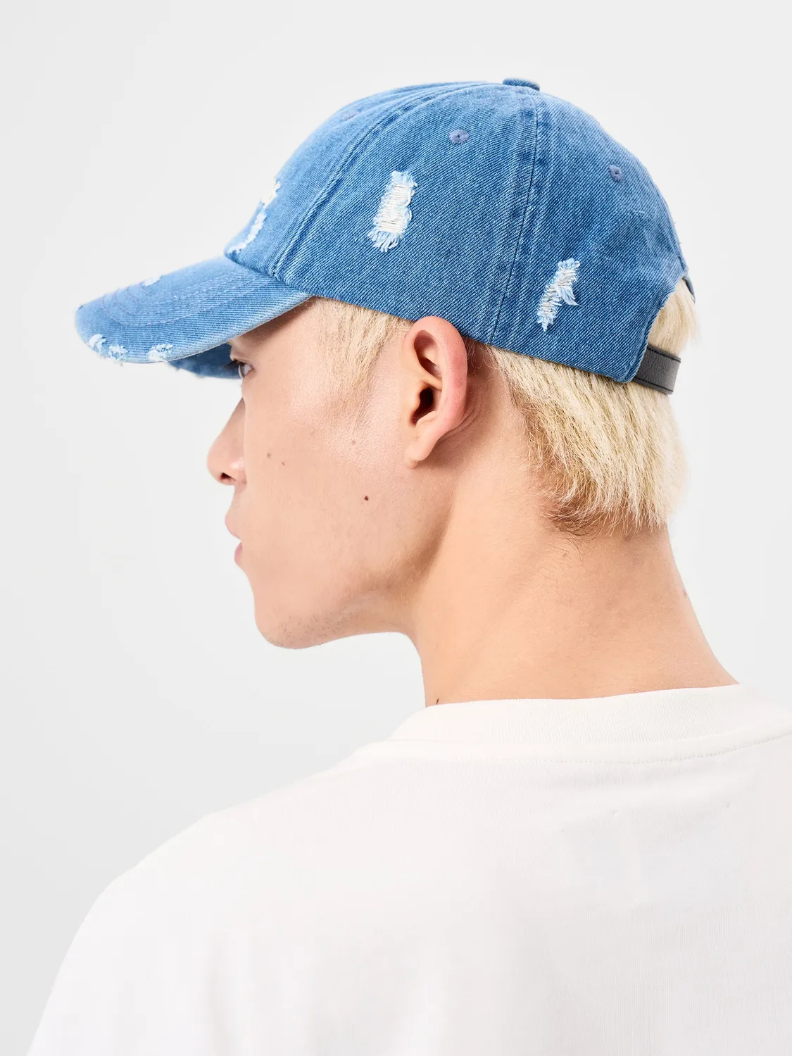 Feng Chen Wang Blue Denim Baseball Cap With Logo kasket blå