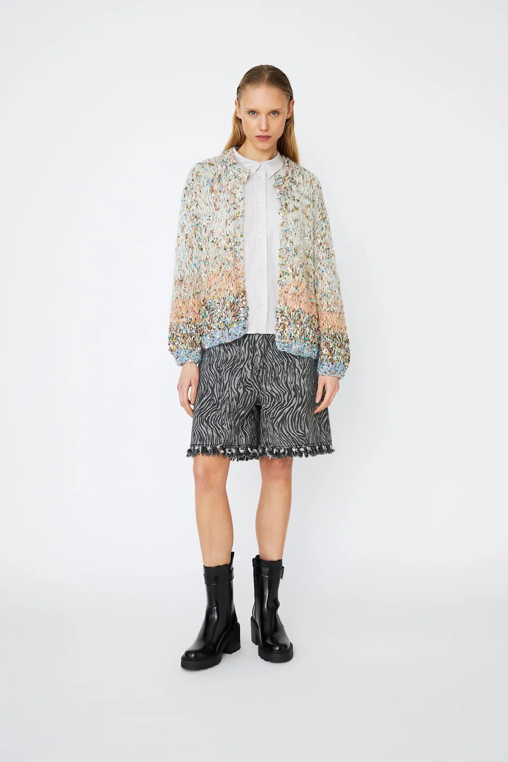 DAWNXDARE GABI 900 Multi strikcardigan pailletter