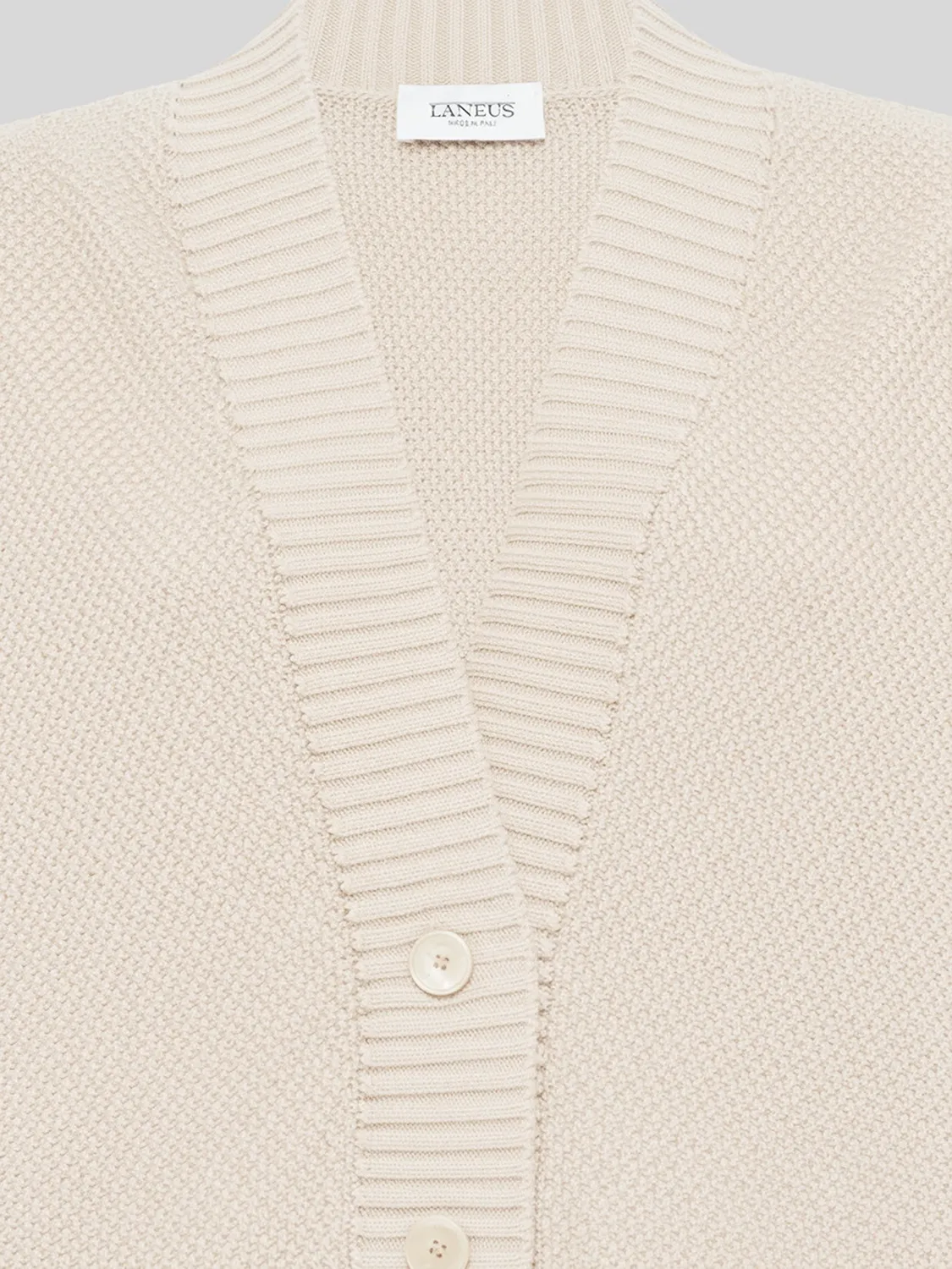 Laneus cardigan cream bomuld boxy