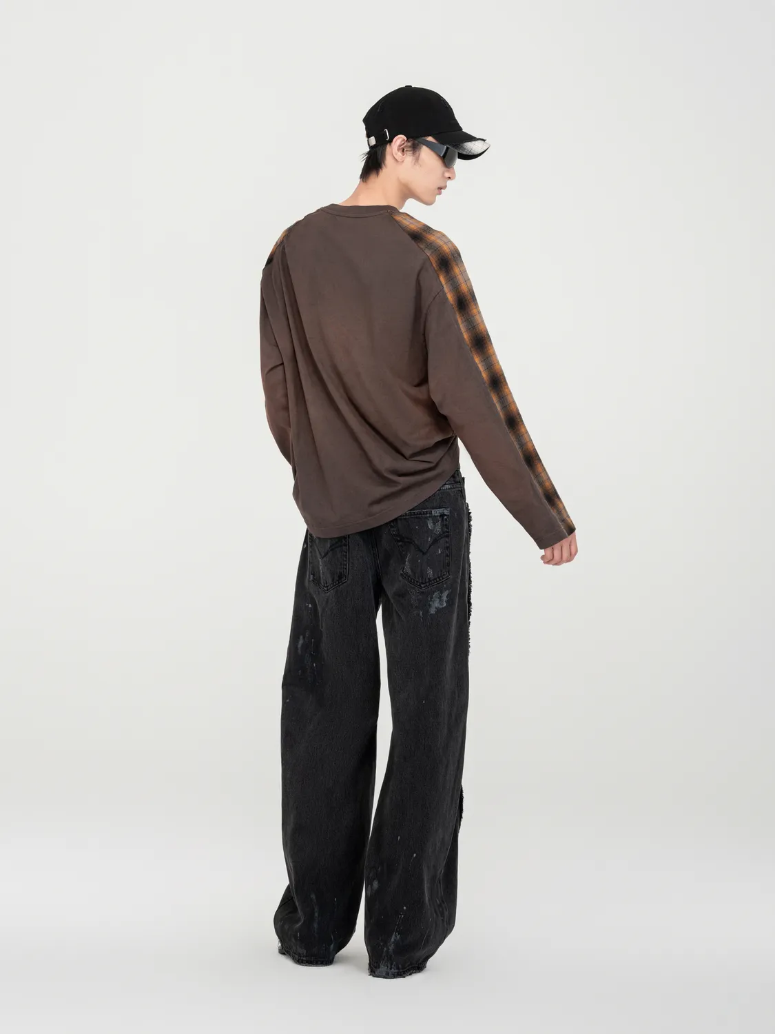 Feng Chen Wang Gradient Washed T-shirt brun langærmet