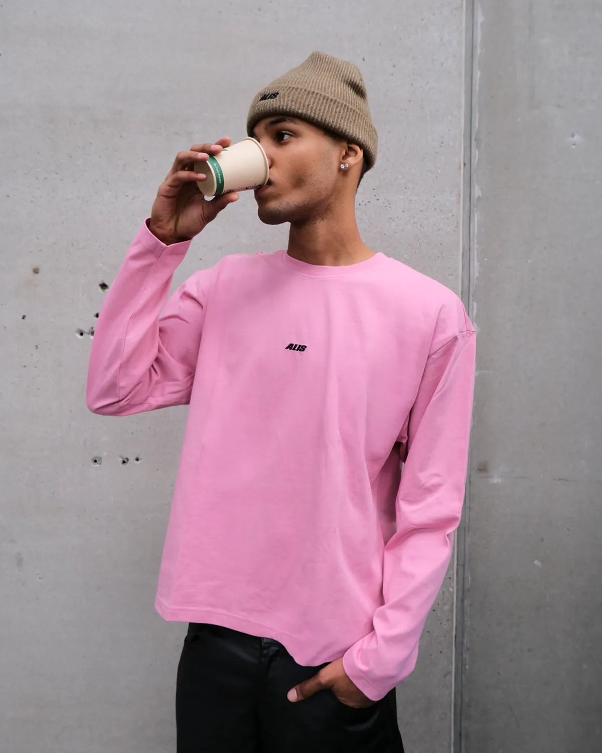 Alis Joshua langærmet t-shirt Solid Pink bomuld
