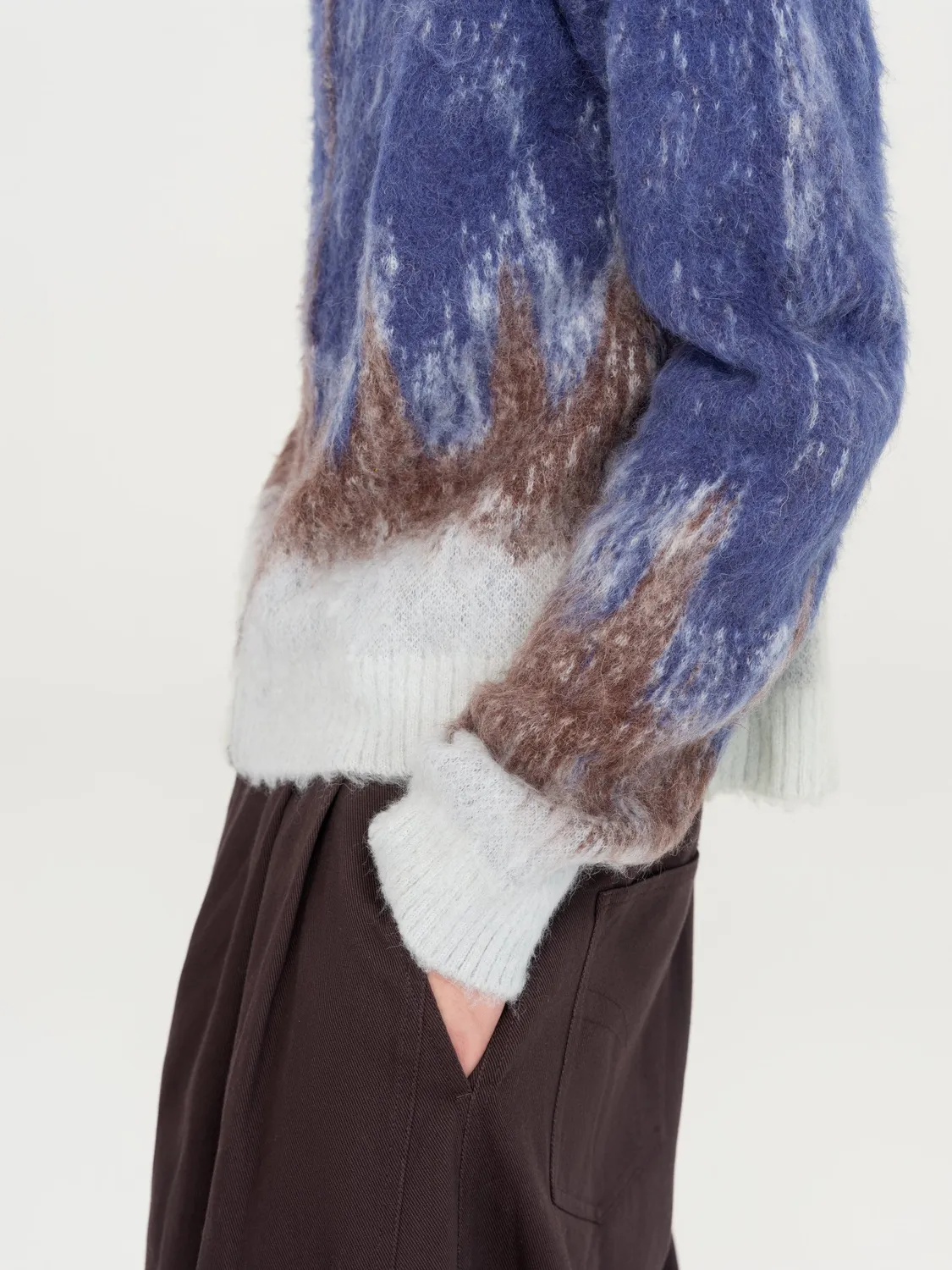 Feng Chen Wang Blue-to-Brown gradient cardigan blå-brun