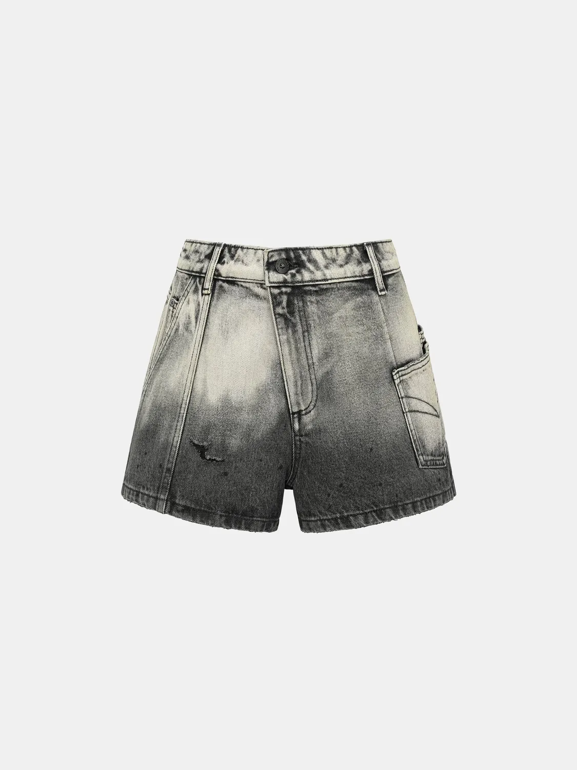 Feng Chen Wang Gradient denimshorts dame sort-hvid