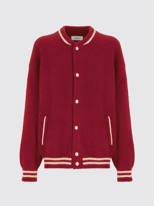 Laneus cashmere bomberjakke sangria silkeblanding