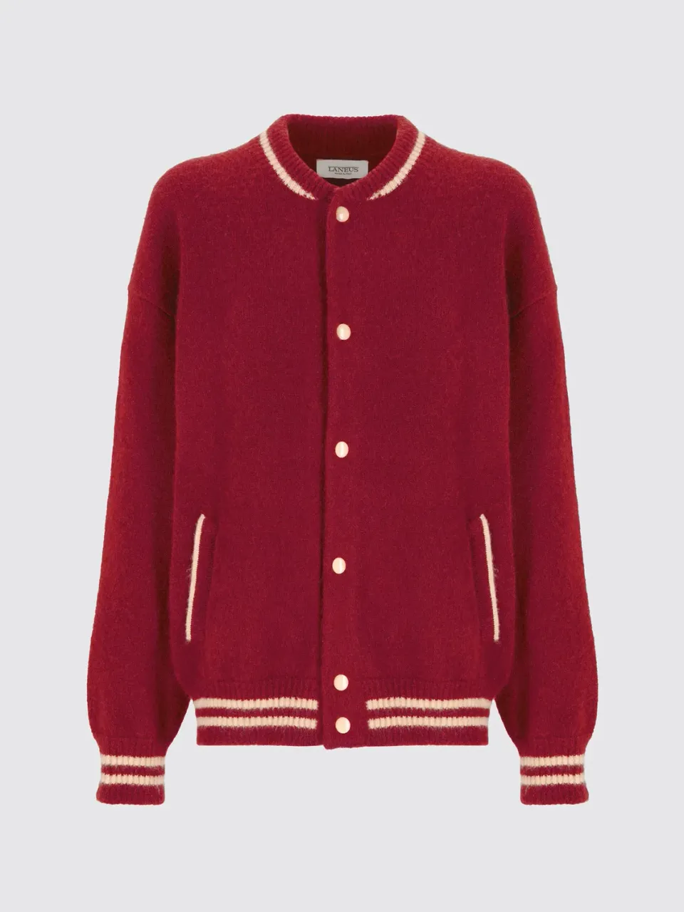 Laneus cashmere bomberjakke sangria silkeblanding