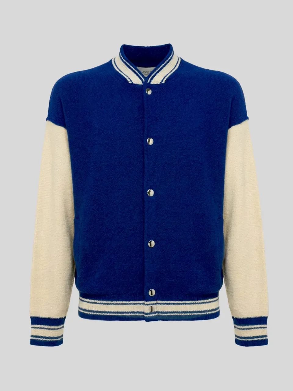 Laneus Cashmere and Silk Knit Bomber bomberjakke blå
