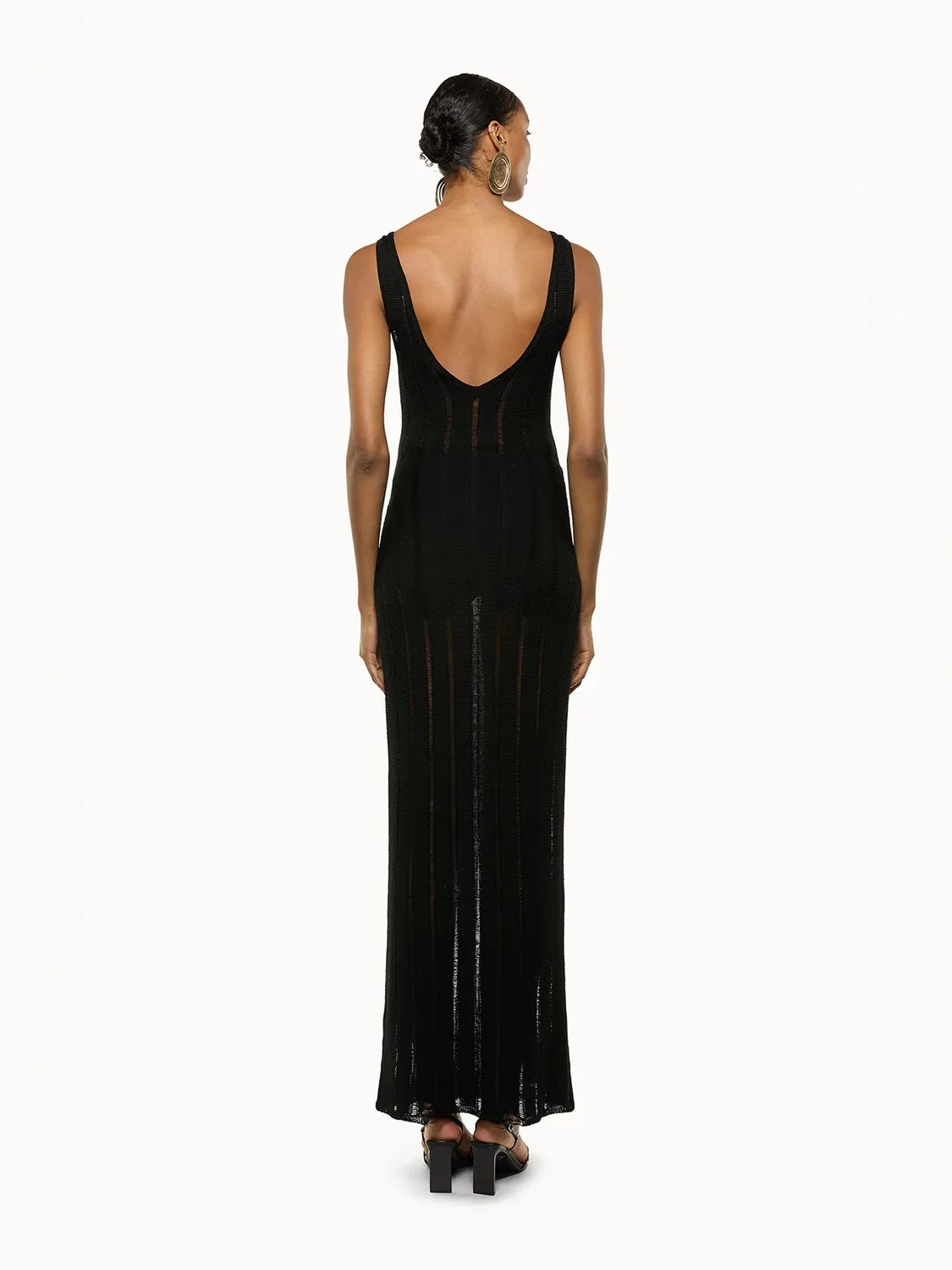Laneus Destroyed Long Dress maxikjole sort bomuld