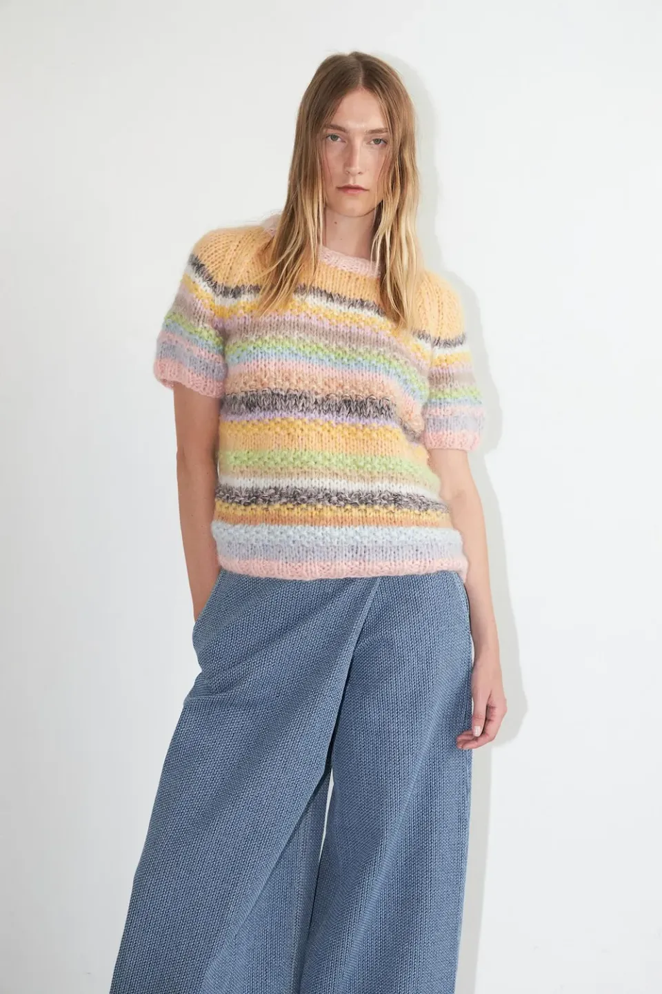 DAWNXDARE Estelle Multi 970 Pastel Multi strikbluse stribet