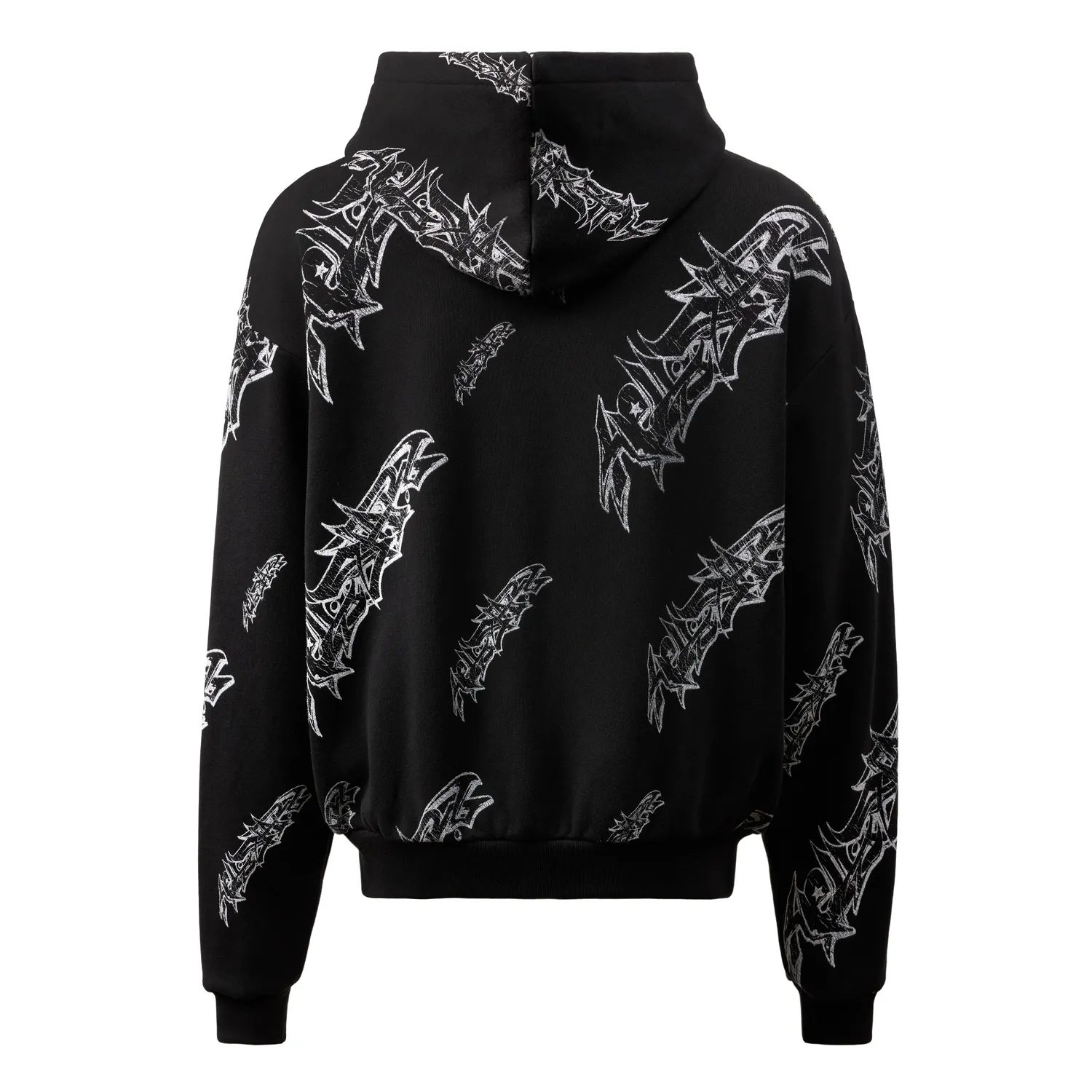Hellstar Graffiti Zip-Up hoodie sort allover print