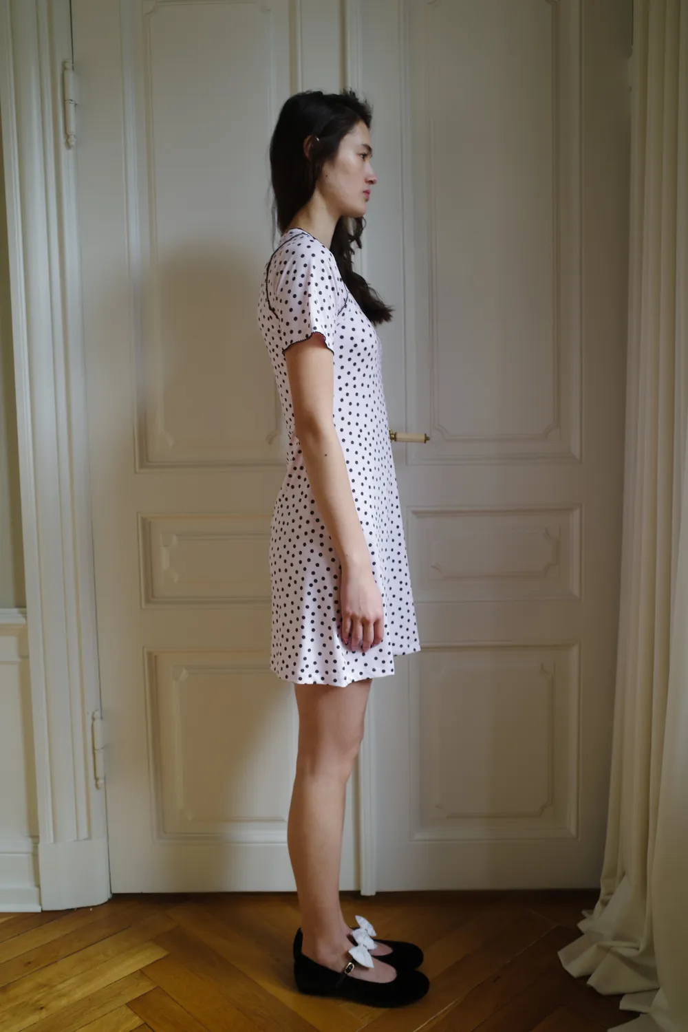 Caro Editions Slip Dress jerseykjole Pink Dots strækbar